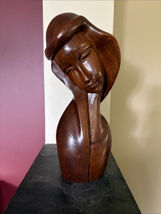 Other - Vintage Monkeypod Hand-Carved Wooden Female Bust - made in the Phillipines